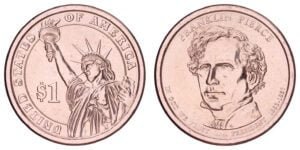 UNITED STATES OF AMERICA 1 dollar 2010D / Franklin Pierce - 14th President - 1853-1857 / UNC