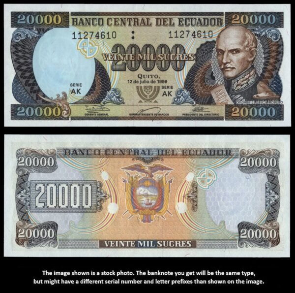 ECUADOR 20000 sucres 1999 UNC