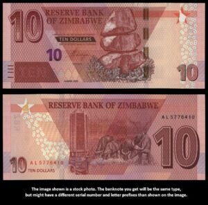 ZIMBABWE 10 dollars 2020 UNC