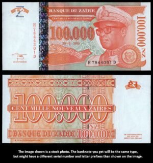 ZAIRE 100000 zaires 1996 UNC