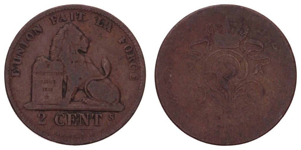 BELGIUM 2 centimes 18?? VF-