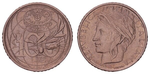 ITALY 100 lire 1995 / FAO / XF