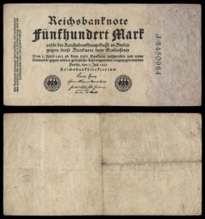 GERMANY 500 mark 1922 VF