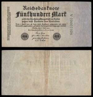 GERMANY 500 mark 1922 VF