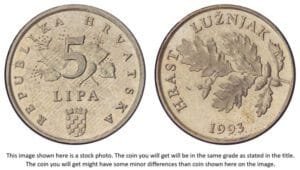 CROATIA 5 lipa 1993 / Croatian text / UNC-