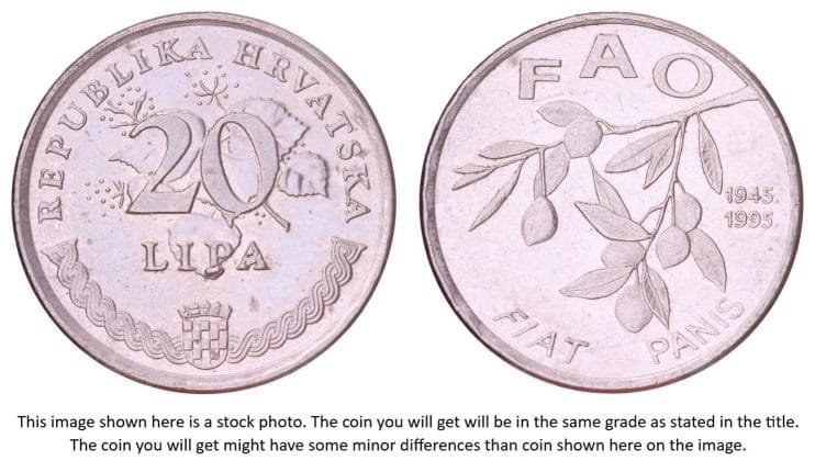 CROATIA 20 lipa 1995 / FAO / Error in letter P in LIPA / VF