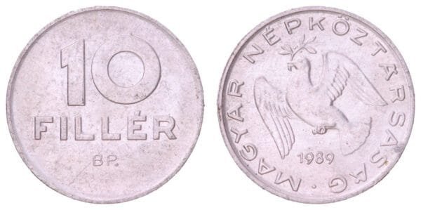 HUNGARY 10 filler 1989 VF
