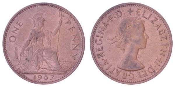 GREAT BRITAIN 1 penny 1967 VF