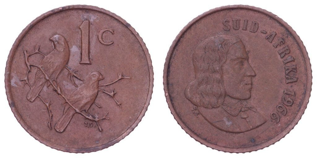 SOUTH AFRICA 1 cent 1966 VF