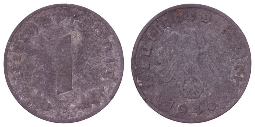 GERMANY 1 reichspfennig 1940D / 3rd Reich / F+