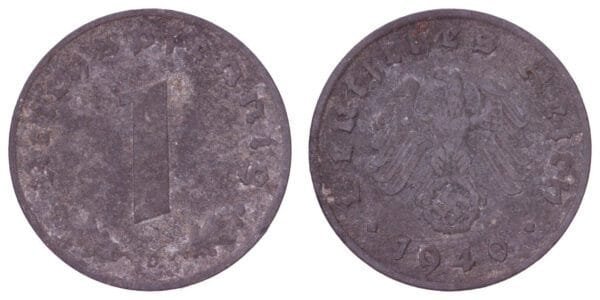 GERMANY 1 reichspfennig 1940D / 3rd Reich / F+
