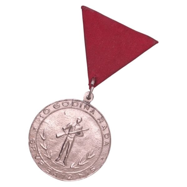 YUGOSLAVIA Army / 10 Years of Service / Military Post Office medal