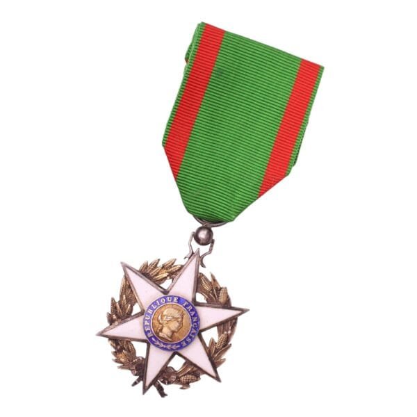 FRANCE Order of Agricultural Merit, knight, 3rd class, missing blue enamel on reverse