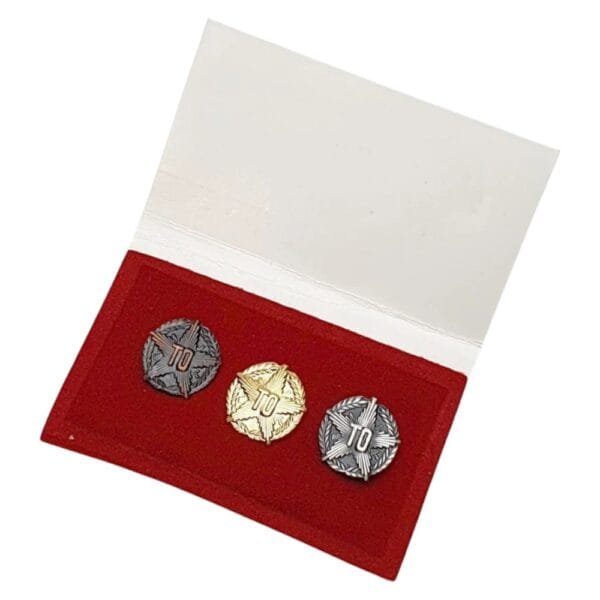 YUGOSLAVIA Army / Territorial Defense / lapel pins lot in cardboard holder