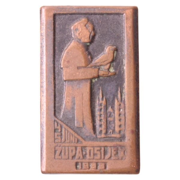 CROATIA Osijek Catholic Parish 1933 / vintage badge