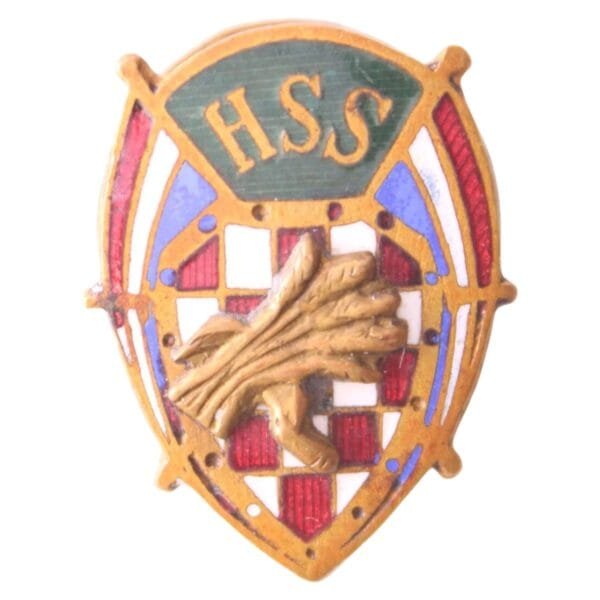 CROATIA HSS - Hrvatska seljačka stranka / CROATIA n Peasants' Party / numbered / vintage enameled buttonhole pin