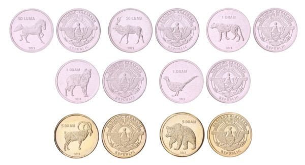 NAGORNO KARABAKH Set of 7 various UNC coins