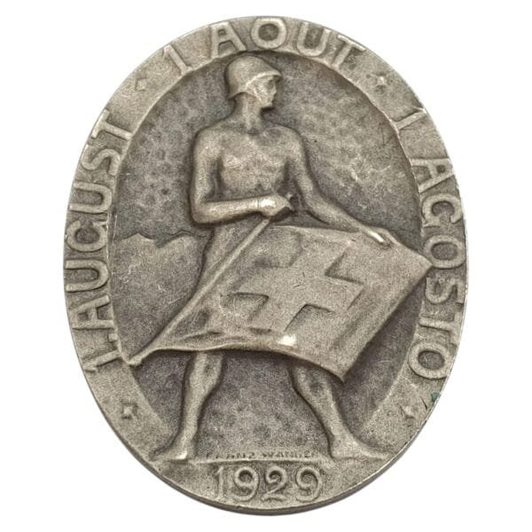 SWITZERLAND 1929 August 1st National Day badge / Huguenin Locle