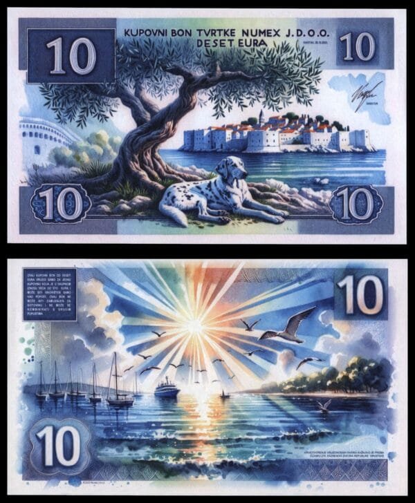 CROATIA 10 euro 2023 / Numex company purchase voucher / UNC