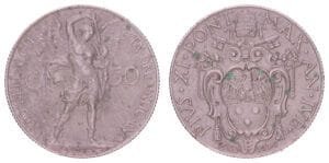 VATICAN CITY 50 centesimi 1933-1934 VF