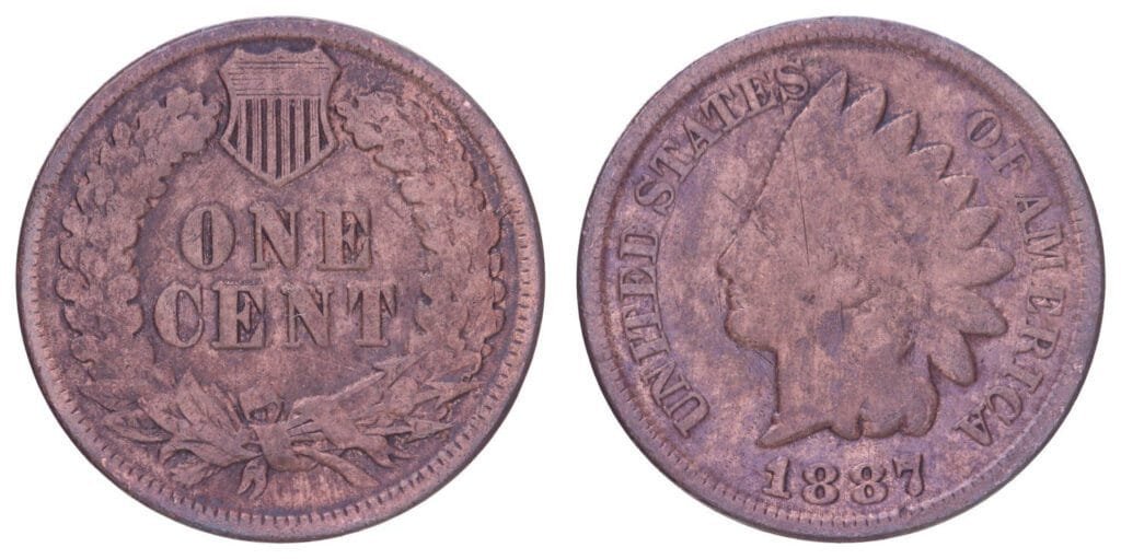 UNITED STATES OF AMERICA 1 cent 1887 / Indian Head / VF-