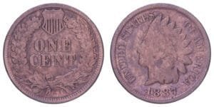 UNITED STATES OF AMERICA 1 cent 1887 / Indian Head / VF-