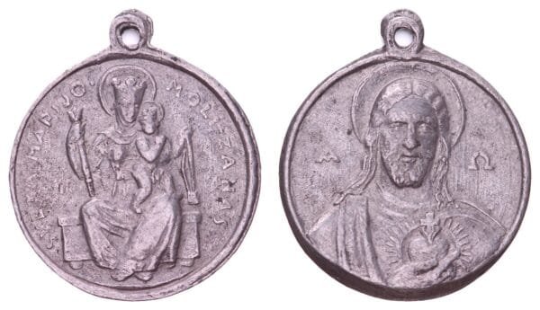 CROATIA Jesus and Mary / Mary, pray for us [Marijo moli za nas] / by Ivo Kerdić / Aluminum medal / 0.67 g. / 17 mm