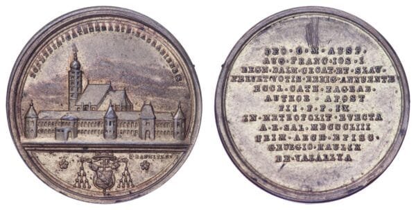 CROATIA Archdiocese of Zagreb by Carl Radnitzky / Gilded Bronze medal / 3.67 g. / 23 mm