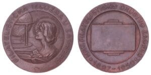 CROATIA 1950 Zagreb Philatelic Exhibition [Filatelistička izložba u Zagrebu] by Svečenski-Levinger / Bronze medal / 21.00 g. / 36 mm