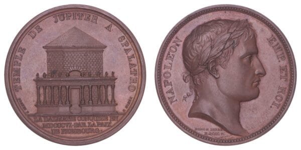 FRANCE Conquering of Dalmatia by Napoleon Bonaparte, Split [Spalato] 1806 by Droz - Denon / Bronze medal / 32.84 g. / 41 mm
