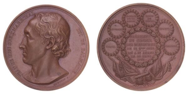 FRANCE Marshall Nicolas Jean de Dieu Soult, 1st Duke of Dalmatia, French prime minister by François Augustin Caunois / Bronze medal / 70.24 g / 52 mm