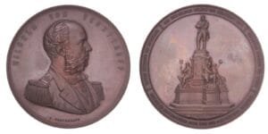 AUSTRIA-HUNGARY 1877 Erection of Monument to Admiral Wilhelm von Tegetthof in Pula, Croatia by Josef Hermann Tautenhayn / Bronze medal / 95.20 g / 63 mm