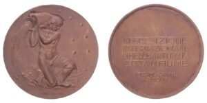 ITALY Fiume (today Rijeka, Croatia) 2nd International Exhibition of Fine Arts [II. ESPOSIZONE INTERNAZIONALE DI BELLE ARTI DELLA CITTA DI FIUME] by Ugo Terzoli / Bronze medal / 72.11 g / 60 mm
