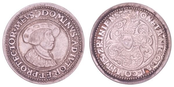 CROATIA Wide Grosso of Nikola Zrinski, enlarged replica by Damir Mataušić / Silver medal / 34.34 g / 42 mm