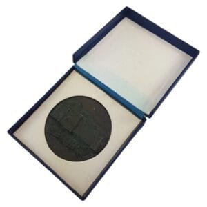 CROATIA 1990 Sibenik and Primosten Art Exhibition [ŠIBENIK – PRIMOŠTEN / MORE – LJUDI – OBALA / IZLOŽBA SLIKARSTVA, KIPARSTVA, GRAFIKE I KERAMIKE – 1971-1990] by Ante Despot / Bronze medal / 338 g / 85 mm