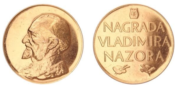 CROATIA Vladimir Nazor Award [NAGRADA VLADIMIRA NAZORA] by Želimir Janeš / Bronze medal / 97 g / 60 mm
