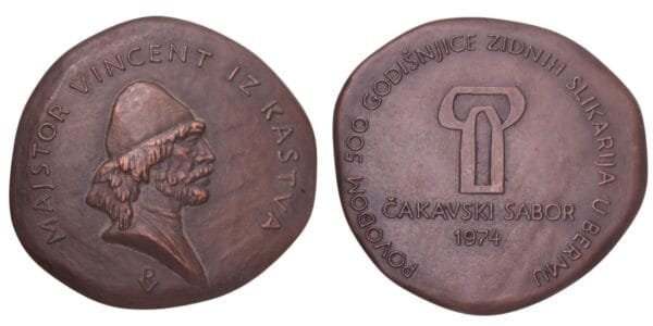 CROATIA Vincent iz Kastva / Čakavski sabor, 1974 by Vanja Radauš / Bronze medal / 173 g / 66 mm