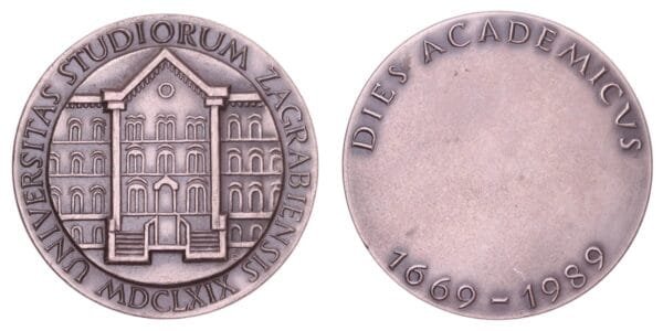 CROATIA 1989 Zagreb University by Ante Despot / medal or plaque / 156 g / 70 mm