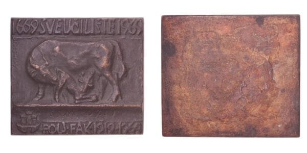 CROATIA Agricultural Faculy of the University of Zagreb by Ante Despot / Bronze plaque / 617 g / 130 mm
