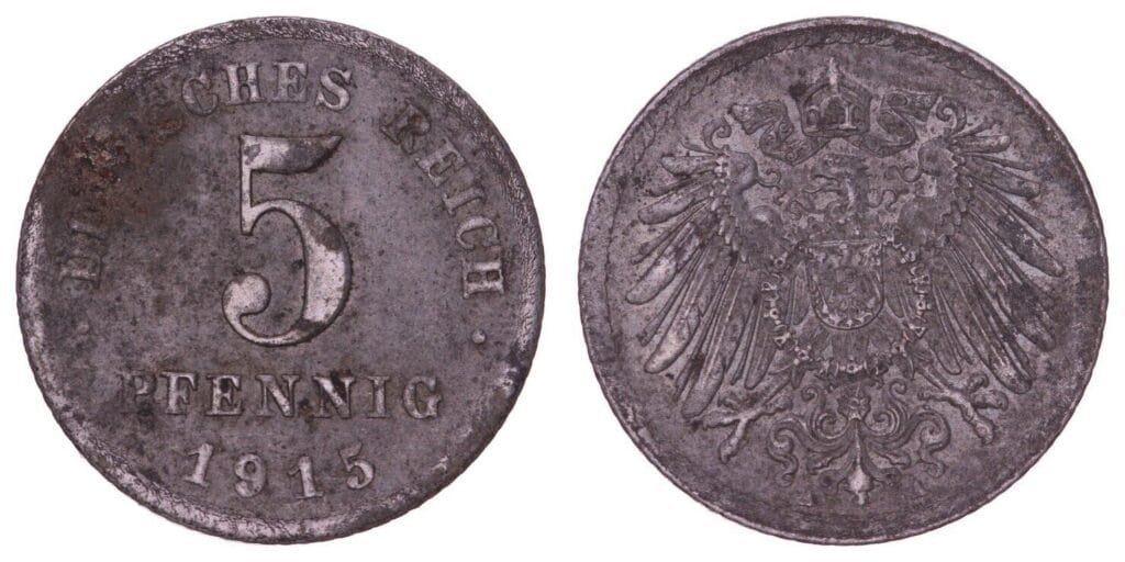 GERMANY 5 pfennig 1915 A VF-