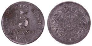 GERMANY 5 pfennig 1915 A VF-