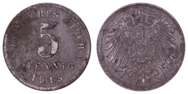 GERMANY 5 pfennig 1915 A VF-