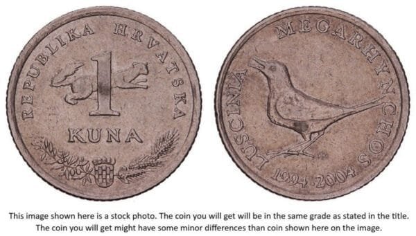 CROATIA 1 kuna 2004 / 10th Anniversary of Kuna / VF