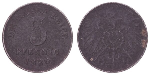 GERMANY 5 pfennig 1920 VF-