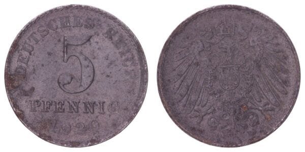 GERMANY 5 pfennig 1920 VF