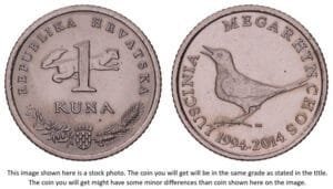 CROATIA 1 kuna 2014 / 20th Anniversary of Kuna / VF+