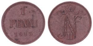 FINLAND 1 penni 1915 XF