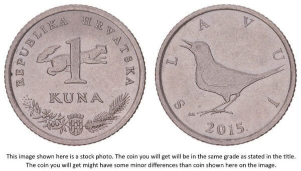 CROATIA 1 kuna 2015 / Croatian text / XF+
