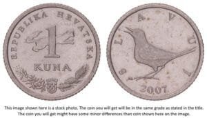 CROATIA 1 kuna 2007 / Croatian text / XF