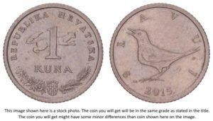 CROATIA 1 kuna 2015 / Croatian text / XF-